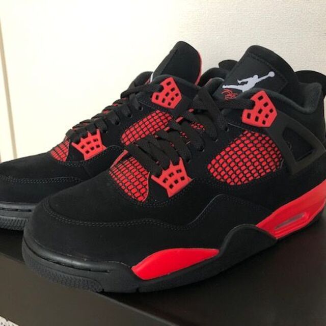 NIKE AIR JORDAN 4 "RED THUNDER" BLACK/WH