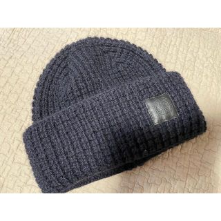 カナダグース(CANADA GOOSE)の美品‼︎カナダグースニット帽WAFFLE TOQUE ネイビー　完売商品　(ニット帽/ビーニー)