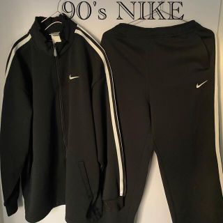 ナイキ(NIKE)の90'sNIKEナイキジャージトラックジャケット黒ブラック銀タグセットアップ上下(ジャージ)