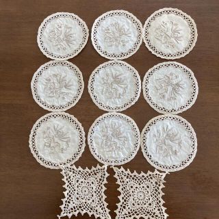 コースター11枚 刺繍入コースター(収納/キッチン雑貨)