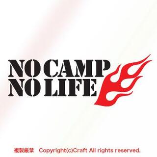 NO CAMP NO LIFE/ステッカー（黒/赤）キャンプ(車外アクセサリ)
