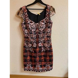 アン(an)のan ダマスク柄チェックdress(ミニドレス)