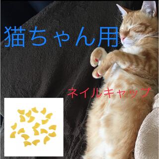 猫 ネイル 爪 カバー キャップ 爪とぎ防止  新品未使用  イエロー　黄色(猫)