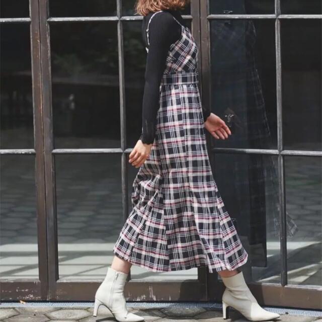And Couture アンドクチュール チェックマーメイドキャミワンピース