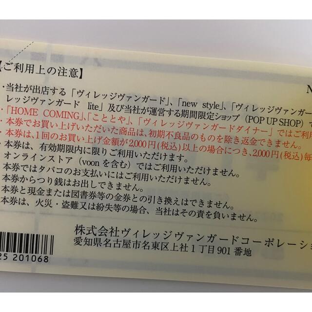 ヴィレッジバンガード　株主優待　12枚 2