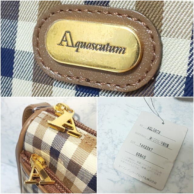 AQUA SCUTUM(アクアスキュータム)の【新品/タグ付】Aquascutum キュータムチェック クラッチバッグ 金具 メンズのバッグ(セカンドバッグ/クラッチバッグ)の商品写真