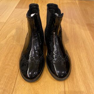 マッキントッシュ(MACKINTOSH)のecco  黒エナメルブーツ　美品(ブーツ)