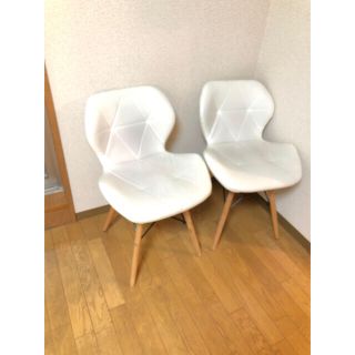 カッシーナ(Cassina)の椅子　白　合皮　2脚セット　下北沢駅引取限定(スツール)