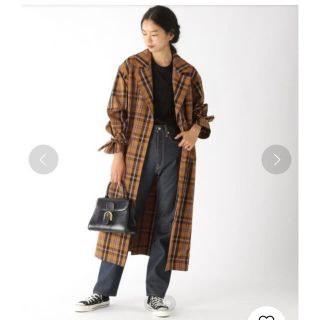 ビューティアンドユースユナイテッドアローズ(BEAUTY&YOUTH UNITED ARROWS)のCurensologyカレンソロジー　チェックロングコートスプリングコート(ロングコート)