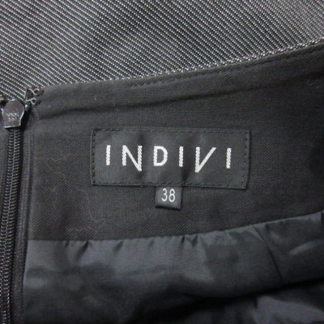 INDIVI(インディヴィ)のインディヴィ タイトスカート ミモレ ロング ミックス柄 38 黒 ブラック レディースのスカート(ロングスカート)の商品写真