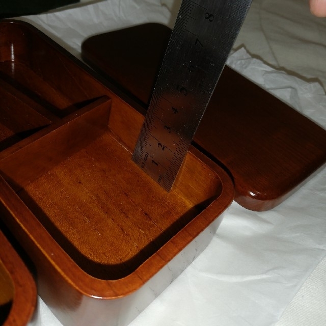 木製漆器のニ段弁当箱 インテリア/住まい/日用品のキッチン/食器(弁当用品)の商品写真