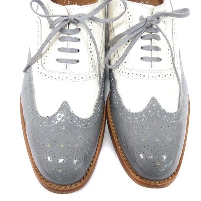 REGAL(リーガル)のリーガル オックスフォードシューズ レザー 切替 ローヒール 23 白 グレー レディースの靴/シューズ(その他)の商品写真