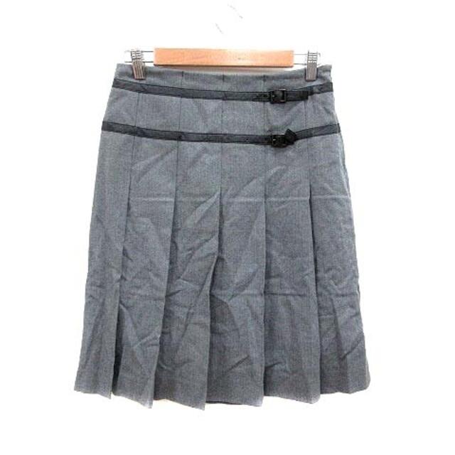 ICB(アイシービー)のアイシービー iCB プリーツスカート ひざ丈 ウール 9 グレー /YK レディースのスカート(ひざ丈スカート)の商品写真