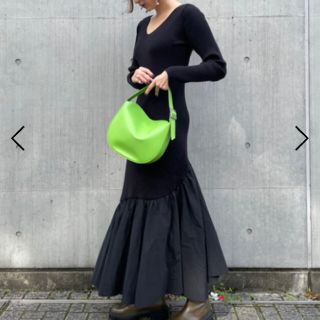 FRAY I.D - 新品 FRAY I.D アシメ切替リブニットコンビワンピースの