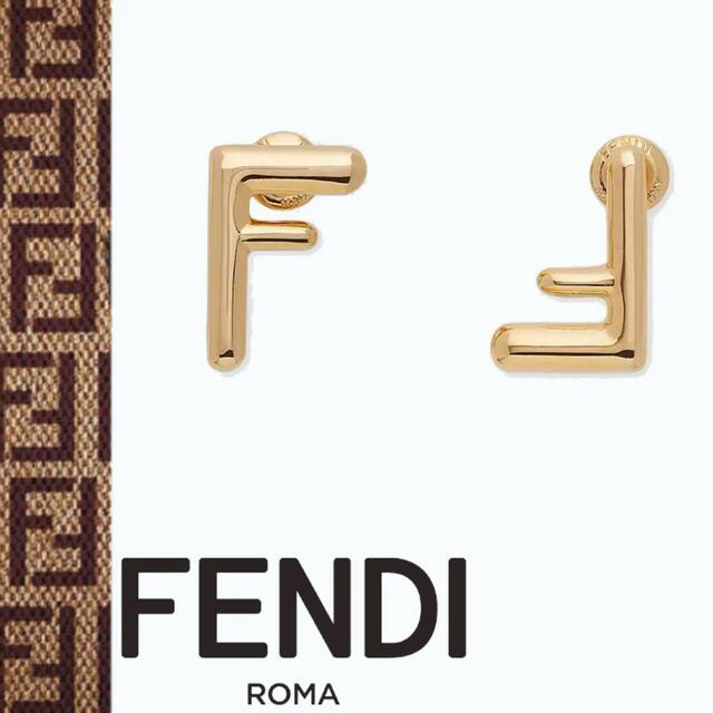 【FENDI】Fロゴ　ピアスレディース