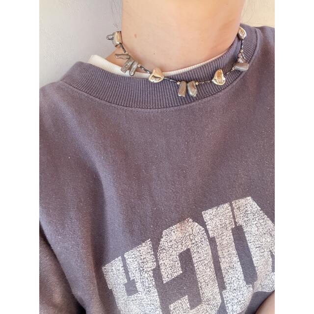 TOGA(トーガ)のNo.877 淡水バロックパール×シルバーハートビーズチョーカーネックレス ハンドメイドのアクセサリー(ネックレス)の商品写真