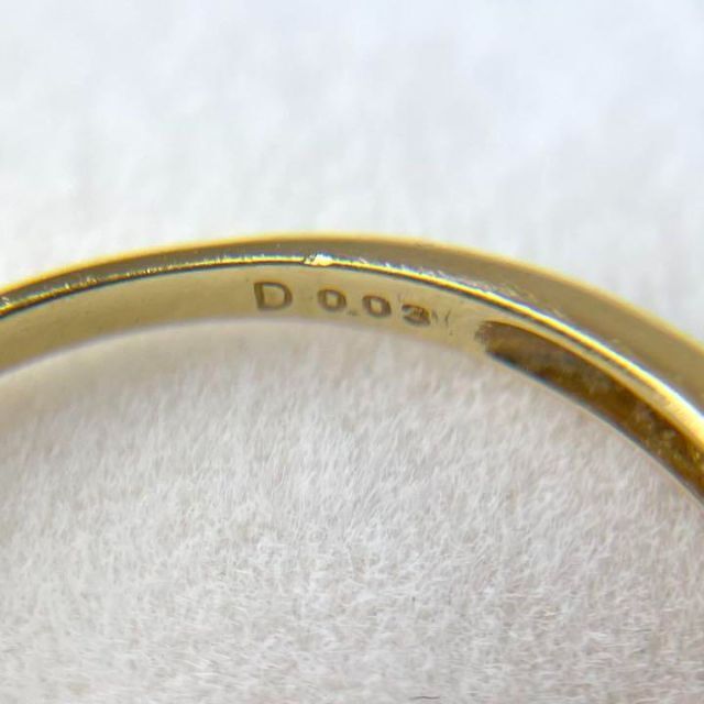 専用ページ k18 刻印あり リング ブルートパーズ ダイヤモンド 指輪 9号 レディースのアクセサリー(リング(指輪))の商品写真