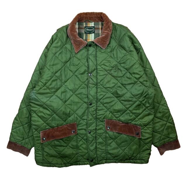 Barbour(バーブァー)のキルティングジャケット 襟コーデュロイ カーキ 90s ビッグシルエット メンズのジャケット/アウター(ナイロンジャケット)の商品写真