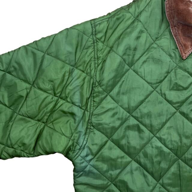 Barbour(バーブァー)のキルティングジャケット 襟コーデュロイ カーキ 90s ビッグシルエット メンズのジャケット/アウター(ナイロンジャケット)の商品写真