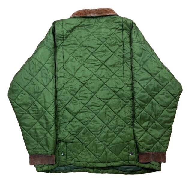 Barbour(バーブァー)のキルティングジャケット 襟コーデュロイ カーキ 90s ビッグシルエット メンズのジャケット/アウター(ナイロンジャケット)の商品写真