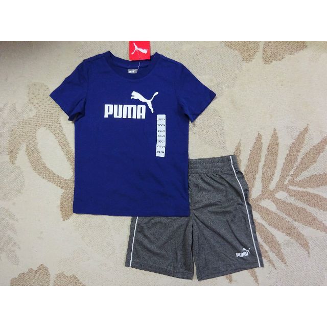 PUMA(プーマ)の新品★PUMAプーマ★US 4T 日本100㎝位★半袖Tシャツ・ハーフパンツ 紺 キッズ/ベビー/マタニティのキッズ服男の子用(90cm~)(その他)の商品写真