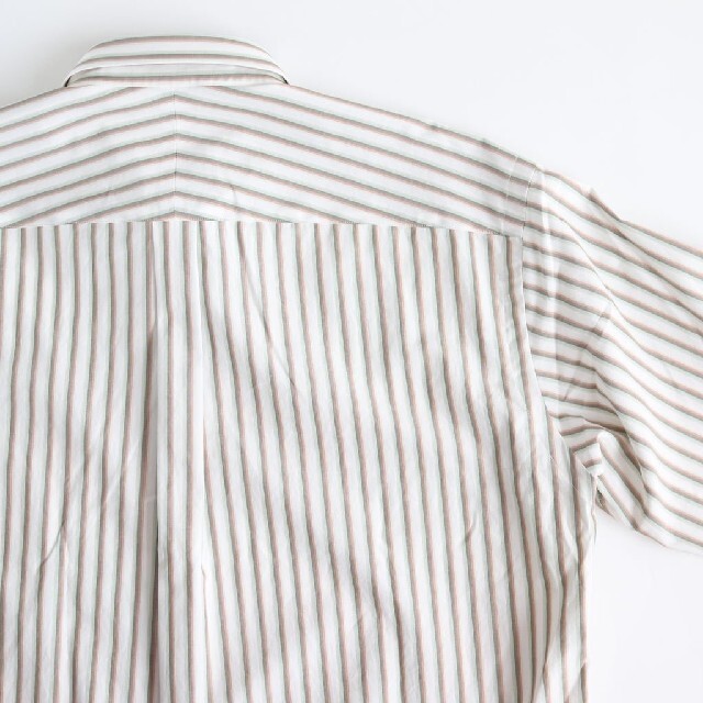 AURALEE WASHED FINX TWILL STRIPE SHIRTS