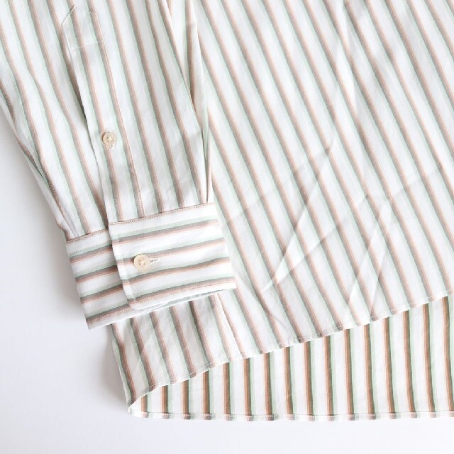 AURALEE WASHED FINX TWILL STRIPE SHIRTS