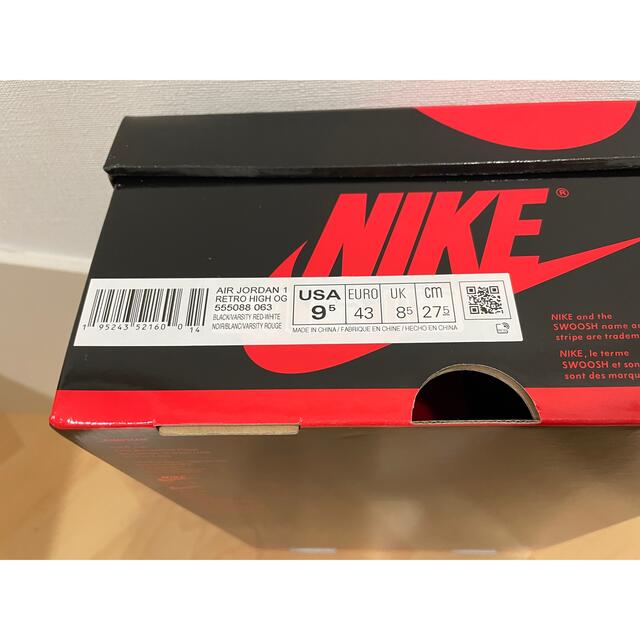 NIKE AJ1 RETRO HIGH OG PATENT BRED【27.5】