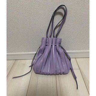 ザラ(ZARA)のZARA プリーツバッグ ショルダーバッグ　ミニバック　パープル(ショルダーバッグ)