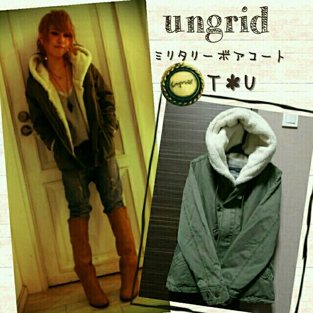 ungrid ミリタリーボアコート