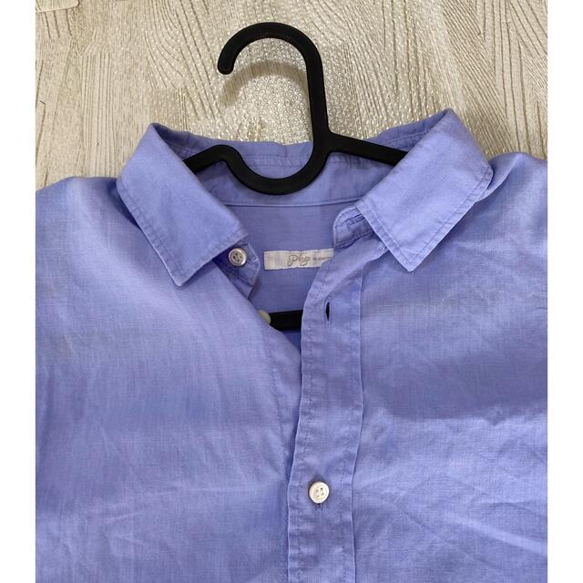 Plage(プラージュ)のplage プラージュ リネン ビックシャツ サックスブルー レディースのトップス(シャツ/ブラウス(長袖/七分))の商品写真
