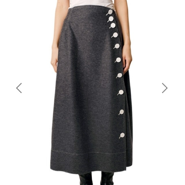 【LE CIEL BLEU】Wool Melton Jersey Skirt