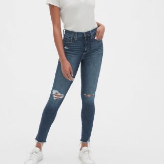 ギャップ(GAP)のGAP 隠しポケット付きハイライズダメージ フェイバリットデニムレギンス(デニム/ジーンズ)