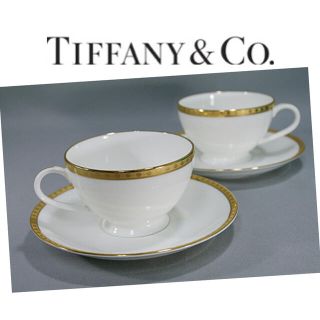 ティファニー(Tiffany & Co.)の新品未使用○ティファニー　ゴールドバンド　ティーカップ＆ソーサーペア(グラス/カップ)