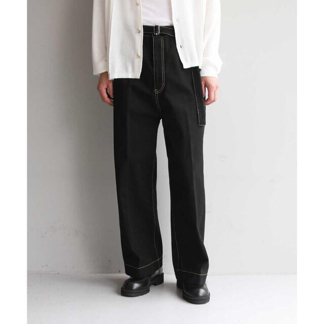 YAECA(ヤエカ)のyass BELTED DENIM TROUSER BLACK - Mens メンズのパンツ(デニム/ジーンズ)の商品写真