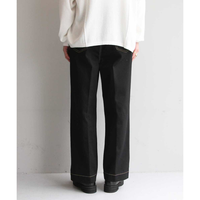 YAECA(ヤエカ)のyass BELTED DENIM TROUSER BLACK - Mens メンズのパンツ(デニム/ジーンズ)の商品写真