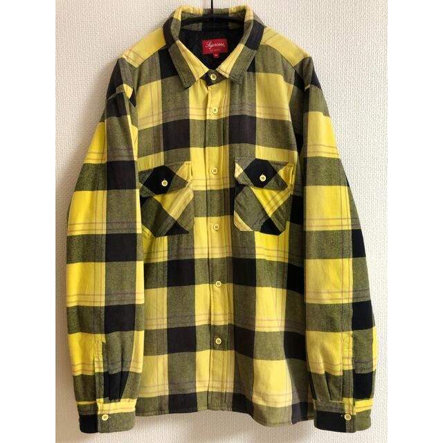 Supreme Quilted Flannel Shirt XL Yellow - シャツ