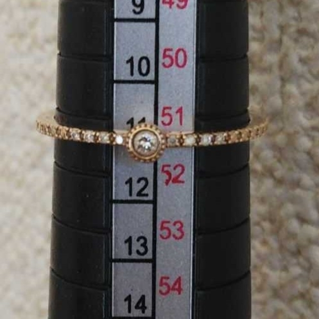 agete(アガット)のアガット K10 ダイヤモンド リング 11号 透かし クラシック 美品 レディースのアクセサリー(リング(指輪))の商品写真