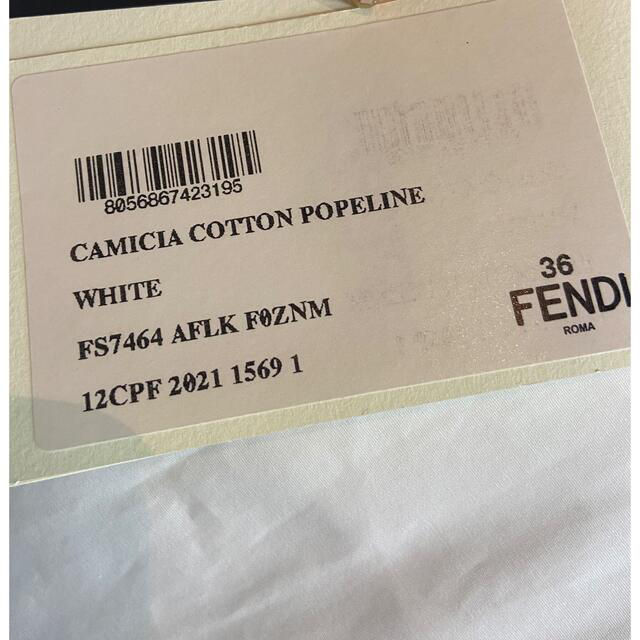 FENDI - ◆FENDI◆ 2021AW ホワイト コットン ノースリーブシャツ ローズ