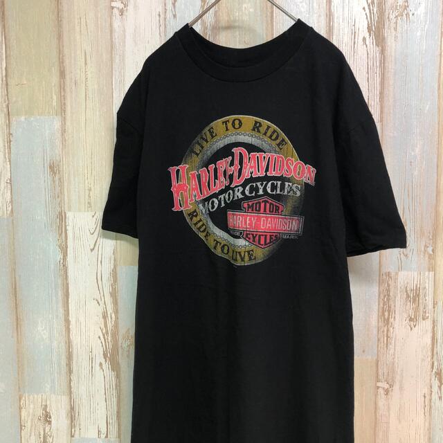 Harley Davidson(ハーレーダビッドソン)の【希少】90s ニカラグア製 ハーレーダビッドソン 両面プリント Tシャツ メンズのトップス(Tシャツ/カットソー(半袖/袖なし))の商品写真