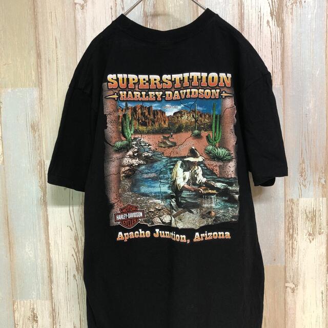 Harley Davidson(ハーレーダビッドソン)の【希少】90s ニカラグア製 ハーレーダビッドソン 両面プリント Tシャツ メンズのトップス(Tシャツ/カットソー(半袖/袖なし))の商品写真