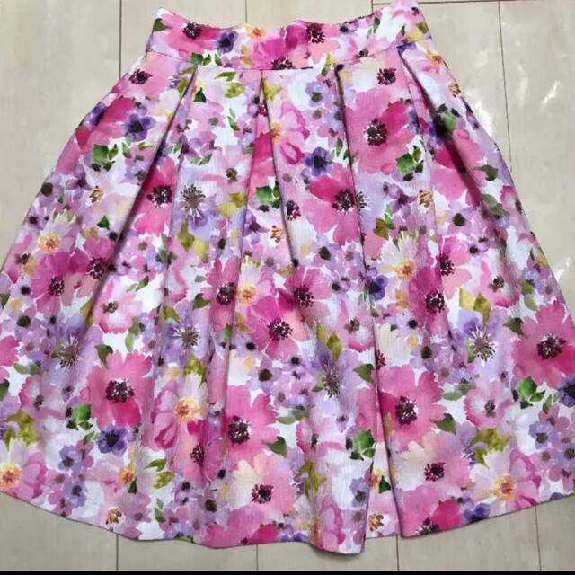 アネット annette 花柄 フラワー プリント スカート 新品 ピンク レディースのスカート(ひざ丈スカート)の商品写真