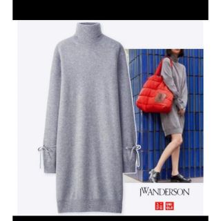 ジェイダブリューアンダーソン(J.W.ANDERSON)のJW ANDERSON×UNIQLO カシミヤオーバーサイズニットワンピース長袖(ひざ丈ワンピース)