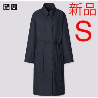 ユニクロ(UNIQLO)の新品　ユニクロ　ユー　コットンロングコート　Sサイズ　ブラック(ロングコート)