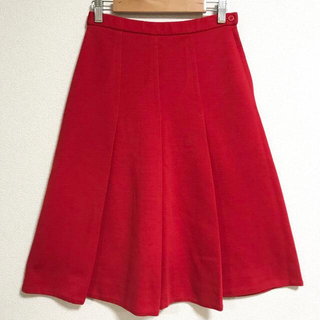 70年代 レトロ 赤 プリーツ スカート