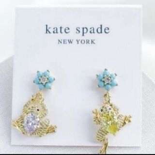 ケイトスペードニューヨーク(kate spade new york)の【新品】kate spadeケイトスペードネイチャーウォークフロッグドロップピア(ピアス)