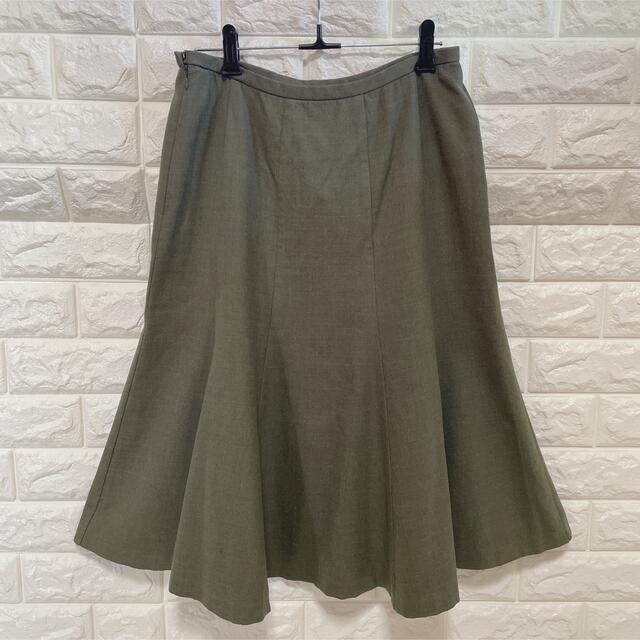 DAKS - ダックス DAKS フレアスカート カシミヤ混 モスグリーン サイズ