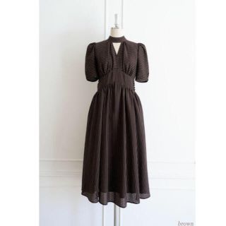 スナイデル(SNIDEL)の💕 Her lip to / Striped Midi Dress  ブラウン(ロングワンピース/マキシワンピース)