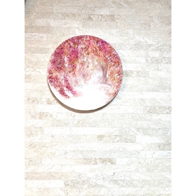 華やか枝垂れ桜　原画　ハンドメイド　桜の絵　春　キラキラ　ピンク