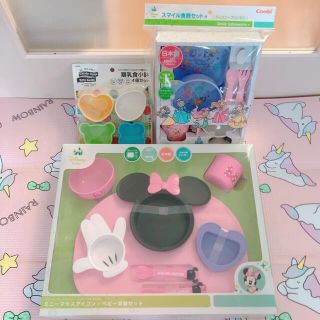 ディズニー(Disney)の☆値下げ☆★新品★ベビー食器セット・ミニー・ディズニープリンセス・離乳食/幼児食(離乳食器セット)